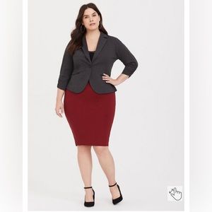 Torrid Red Ponte Pencil Skirt